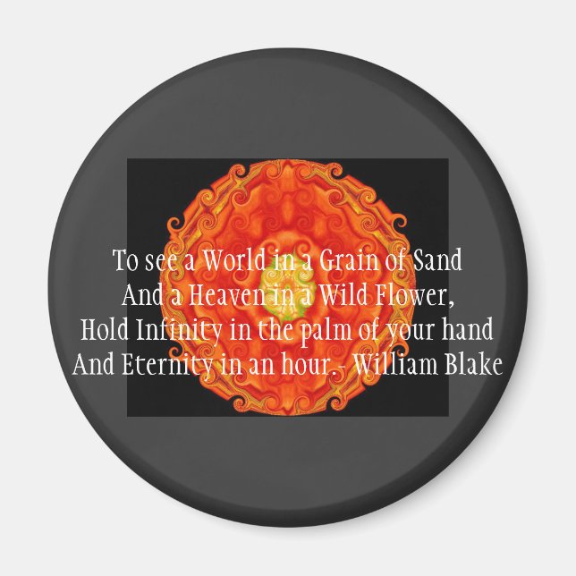 William Blake "World in a Grain of Sand" quote Magnet (Front)