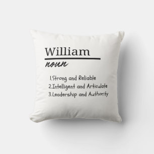 William, Boy Personalised Name Definition Cushion