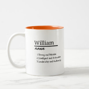 William, Boy Personalised Name Definition Two-Tone Coffee Mug
