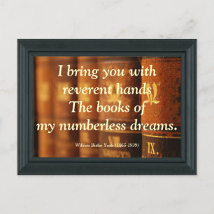 William Butler Yeats on books Postcard