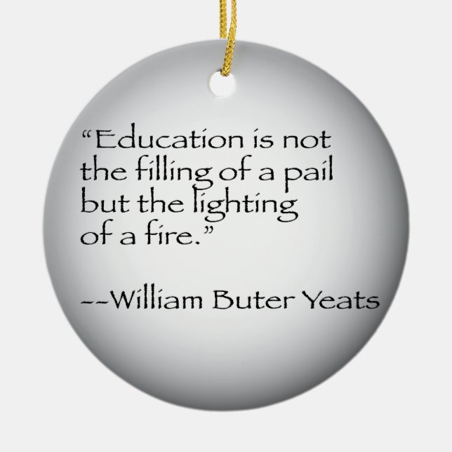 William Butler Yeats Quote Ceramic Tree Decoration (Front)
