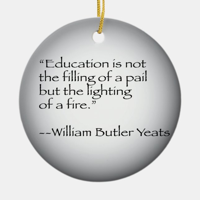 William Butler Yeats Quote Ceramic Tree Decoration (Front)