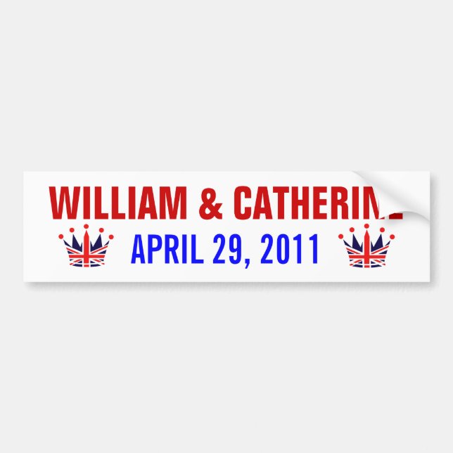 William & Catherine Royal Wedding Bumper Sticker (Front)