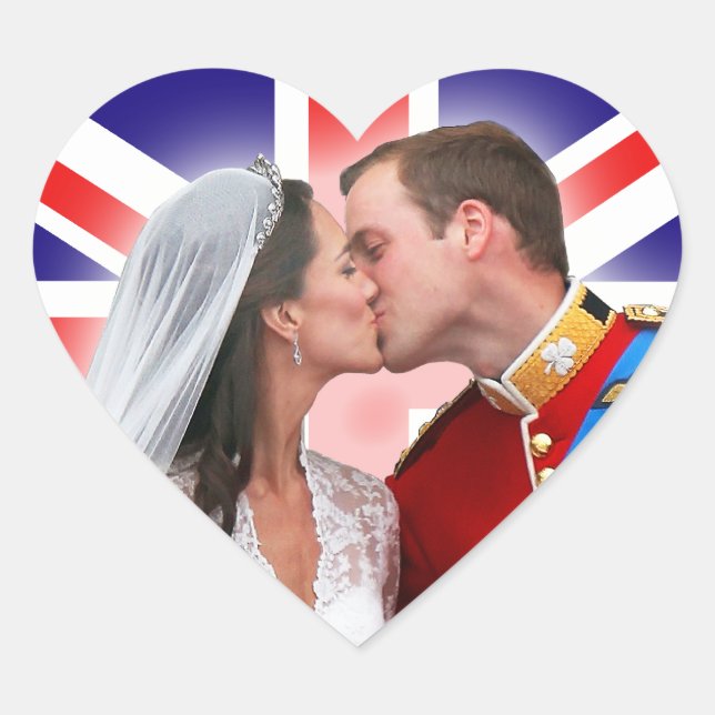 William & Catherine Royal Wedding Kiss Stickers (Front)