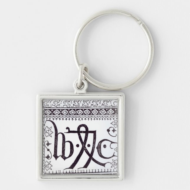 William Caxton's  Print Mark Key Ring (Front)