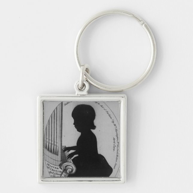 William Crotch Playing the Organ Key Ring (Front)