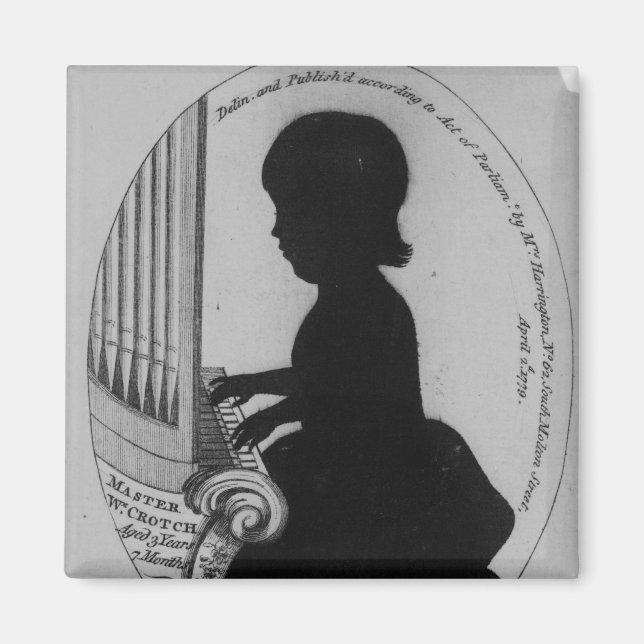 William Crotch Playing the Organ Magnet (Front)