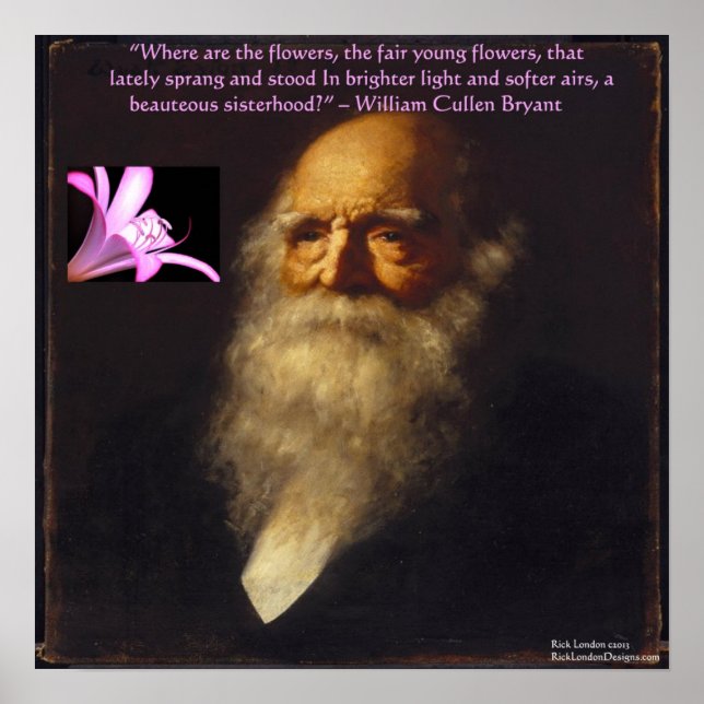 William Cullen Bryant Flower Poem Poster (Front)