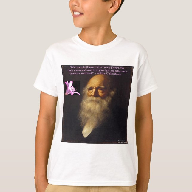 William Cullen Bryant Flower Poem T-Shirt (Front)