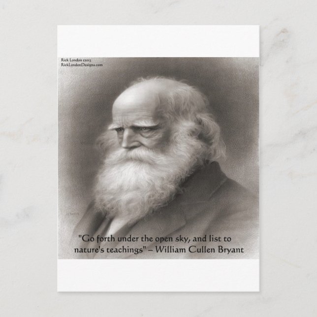 William Cullen Bryant & Nature Quote Postcard (Front)