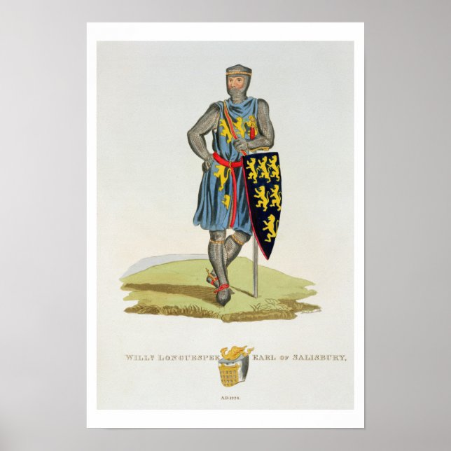 William de Longuespee, 3rd Earl of Salisbury (d.12 Poster (Front)