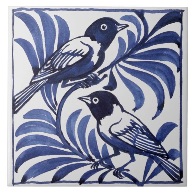 William De Morgan Birds Ceramic Tile (Front)