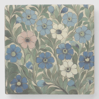 William De Morgan Flowers Stone Coaster