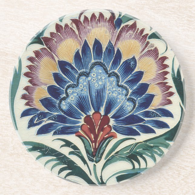 William De Morgan Oriental Flower Coaster (Front)