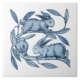 William De Morgan Rabbits Ceramics Ceramic Tile