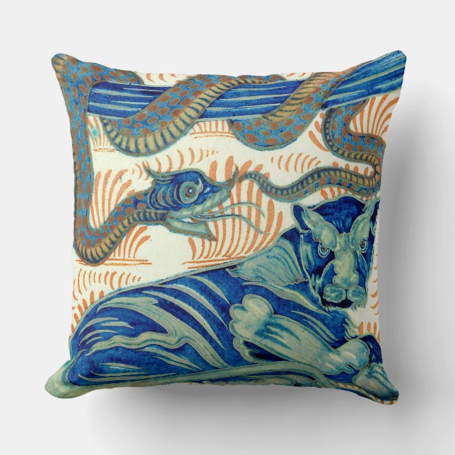William De Morgan The Tiger And The Snake Cushions (Front)
