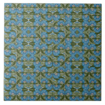 William De Morgan Vintage Flower Motifs Blue 