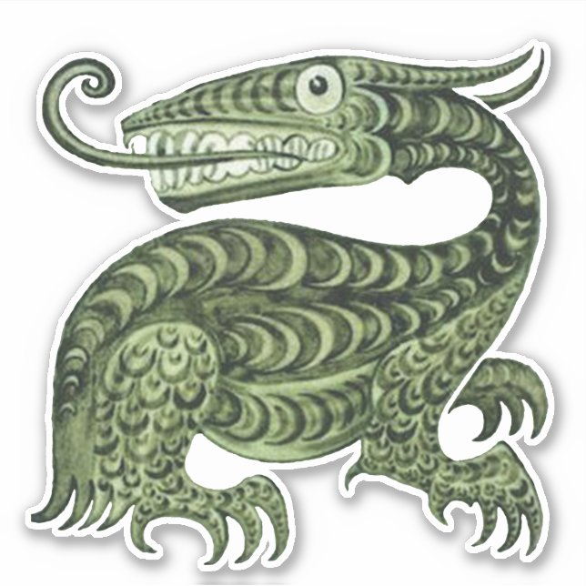 William De Morgan's Jabberwock Vinyl Sticker (Front)