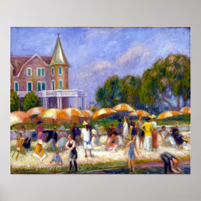 William Glackens Beach Umbrellas at Blue Point Poster (Front)