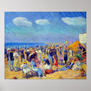 William Glackens Crowd at the Seashore Poster