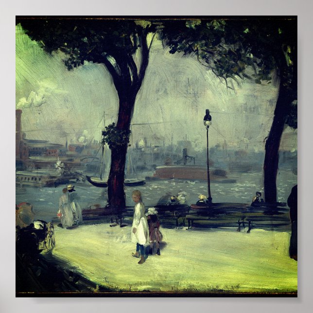 William Glackens - East River Park (c. 1902) Poster (Front)