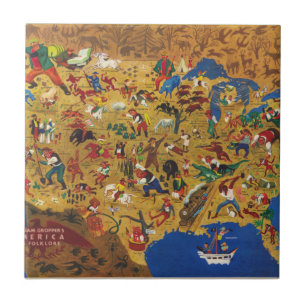 William Gropper's America - Cartoon Folklore Ceramic Tile