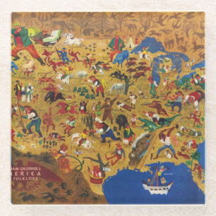 William Gropper's America - Cartoon Folklore Glass Coaster