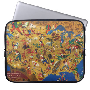 William Gropper's America - Cartoon Folklore Laptop Sleeve