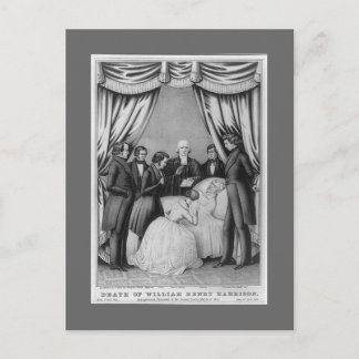 William Henry Harrison death bed Postcard