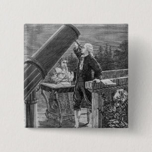 William Herschel  Discovers the Planet Uranus 15 Cm Square Badge
