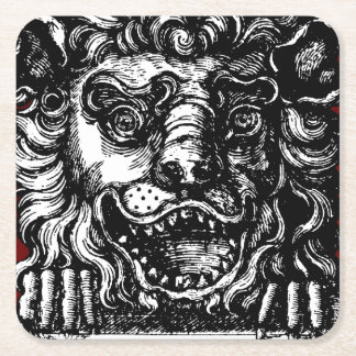 William Hogarth's Lion's Head Button's Tavern Square Paper Coaster