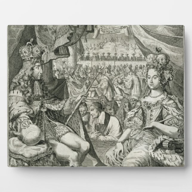 William III (1650-1702) and Mary II (1662-94) King Plaque (Front)