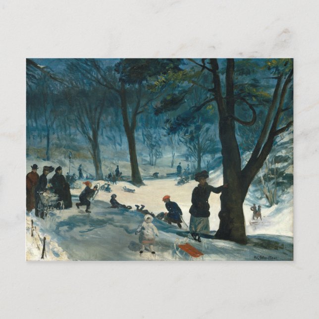 William James Glackens Central Park Winter Postcard (Front)