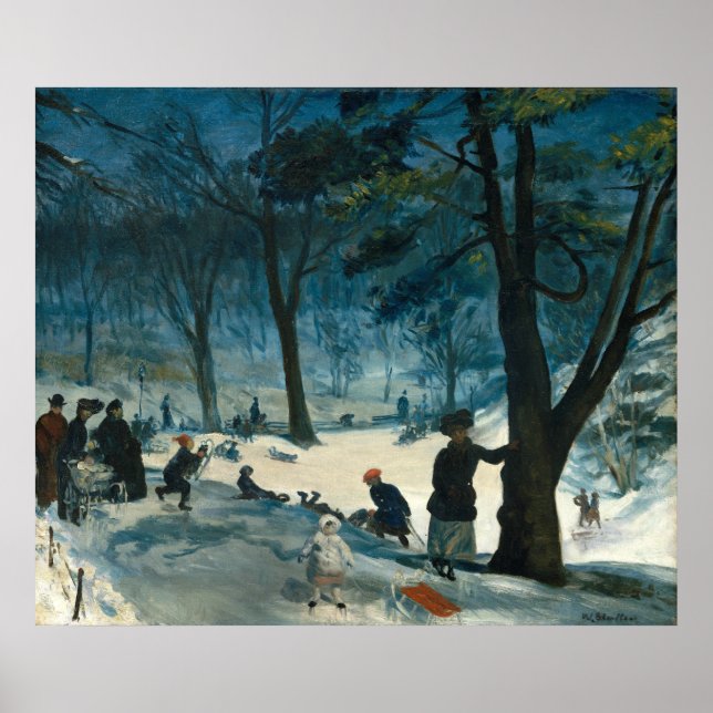 William James Glackens Central Park Winter Poster (Front)
