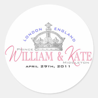 William & Kate Royal Wedding Classic Round Sticker