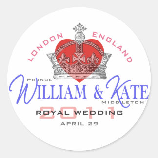 William & Kate Royal Wedding Classic Round Sticker