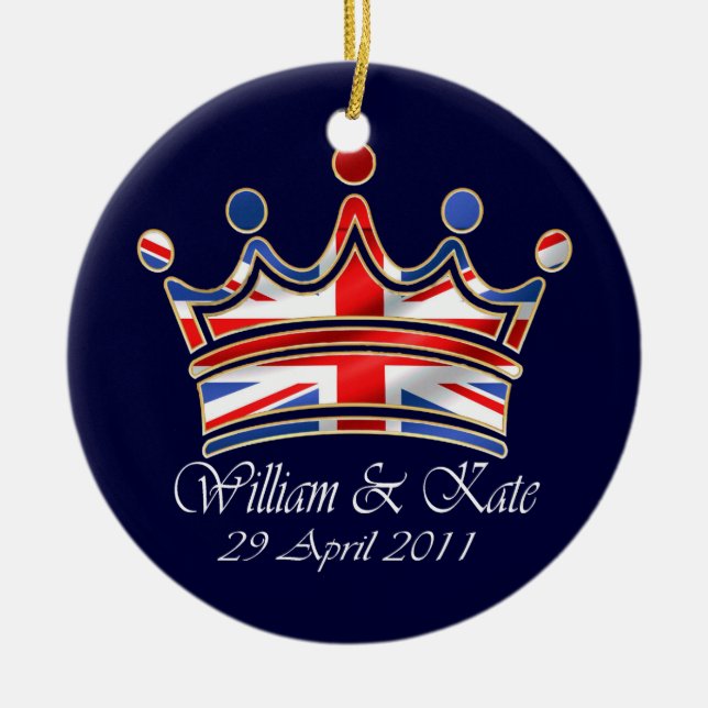 William & Kate Wedding Ceramic Ornament (Front)