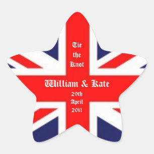 William & Kate Wedding-Union Jack Star Sticker