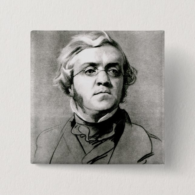 William Makepeace Thackeray 15 Cm Square Badge (Front)