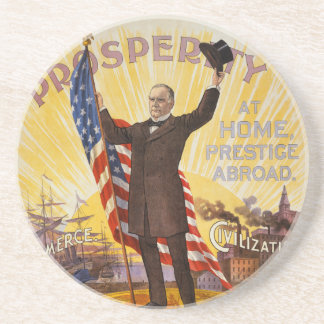 William McKinley Campaign Poster Gold Standard Coaster