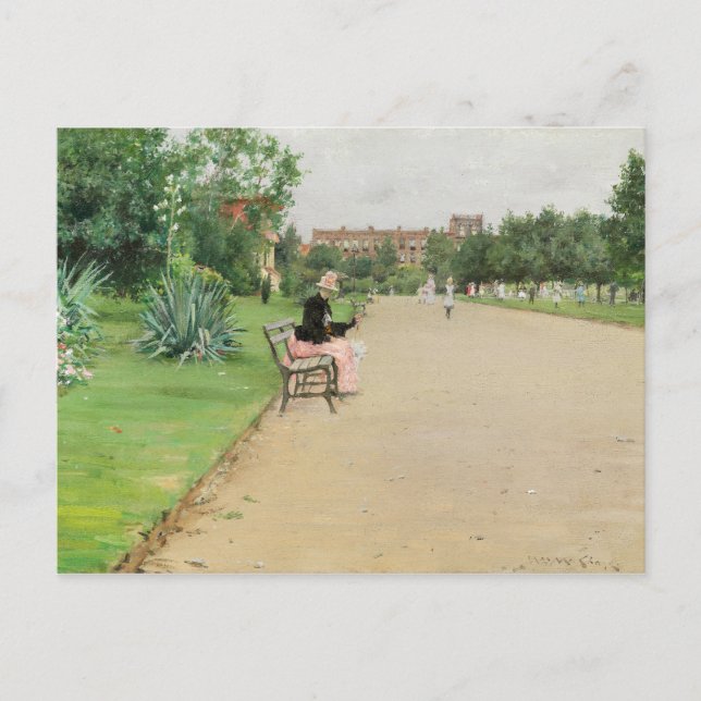 William Merritt Chase - A City Park Postcard (Front)