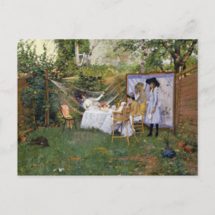 William Merritt Chase - Open Air Breakfast Postcard