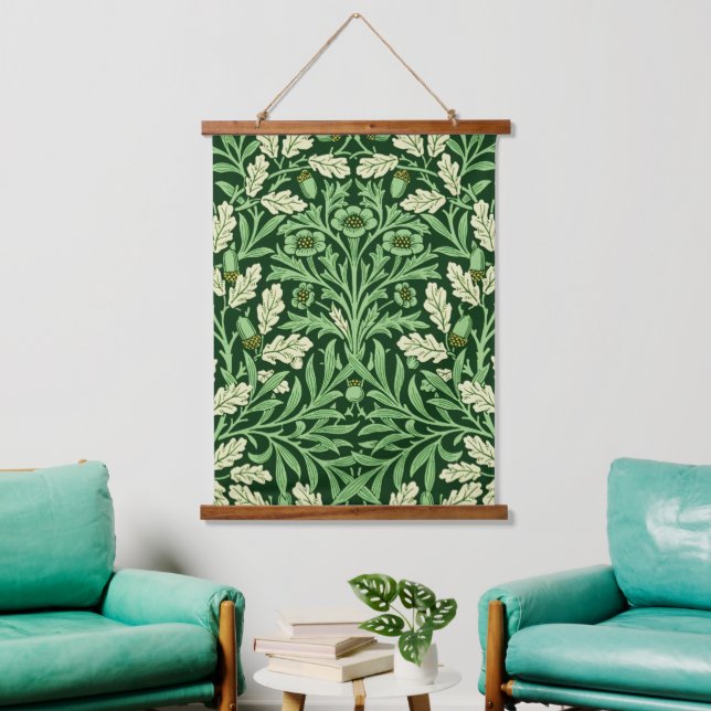 William Mirrors Acorns & Oak Leaves Spring Garden Hanging Tapestry (Living Room)