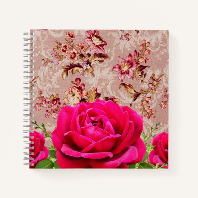 William Moris Botanical pattern with photo rose Notebook (Front)