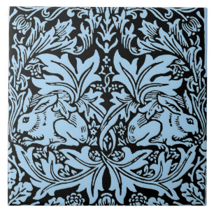 William Morris 1881 Birds, Rabbit Floral Pattern  Ceramic Tile