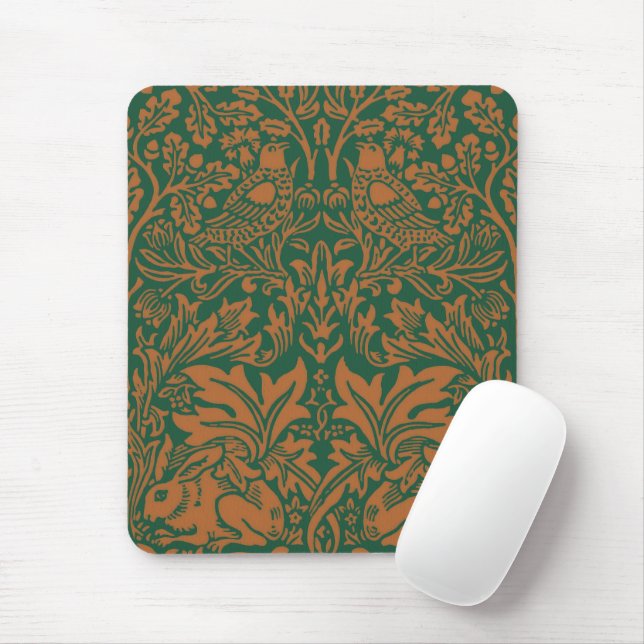 William Morris 1881 Birds, Rabbit Floral Pattern  Mouse Pad (With Mouse)