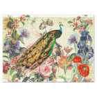 WILLIAM MORRIS, A PEACOCK,  FLORAL TISSUE PAPER