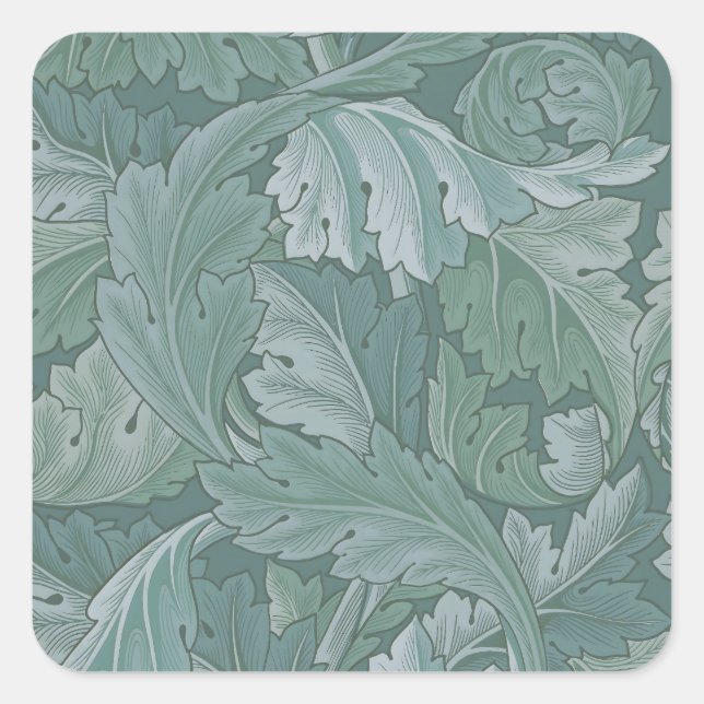 William Morris Acanthus Botanical Harmony Classic Square Sticker (Front)