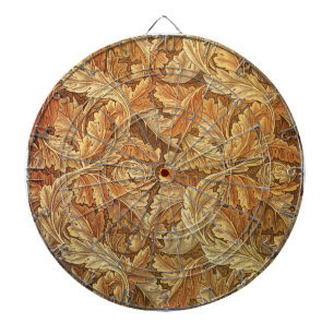 William Morris Acanthus Brown Autumn Leaves Dartboard
