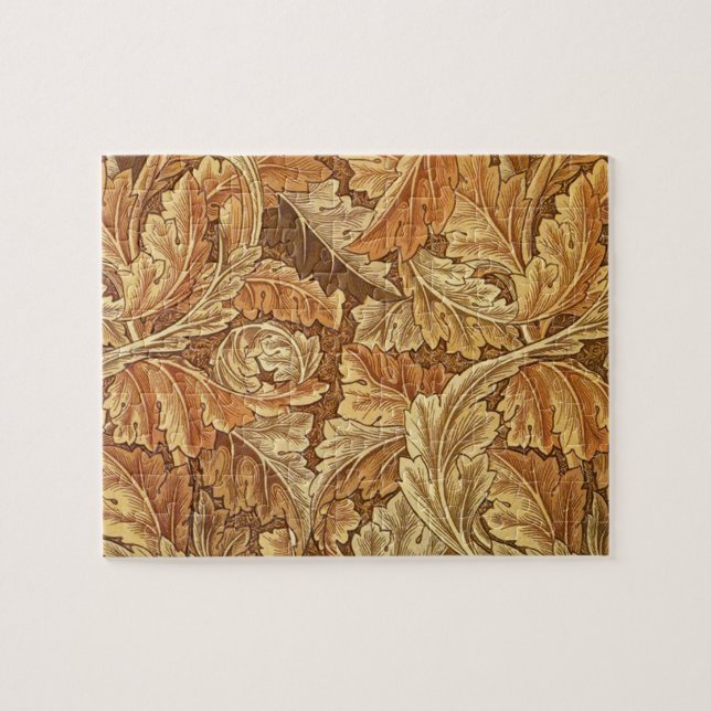 William Morris Acanthus Brown Autumn Leaves Jigsaw Puzzle (Horizontal)